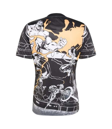 Unisex Adult All Black Marvel T-shirt Black Adidas