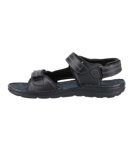Mens alistair leather sandals black Hush Puppies
