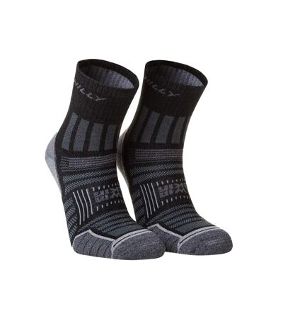 Mens Double Layered Ankle Socks Black Hilly