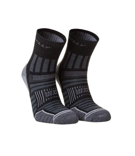 Mens Double Layered Ankle Socks Black Hilly