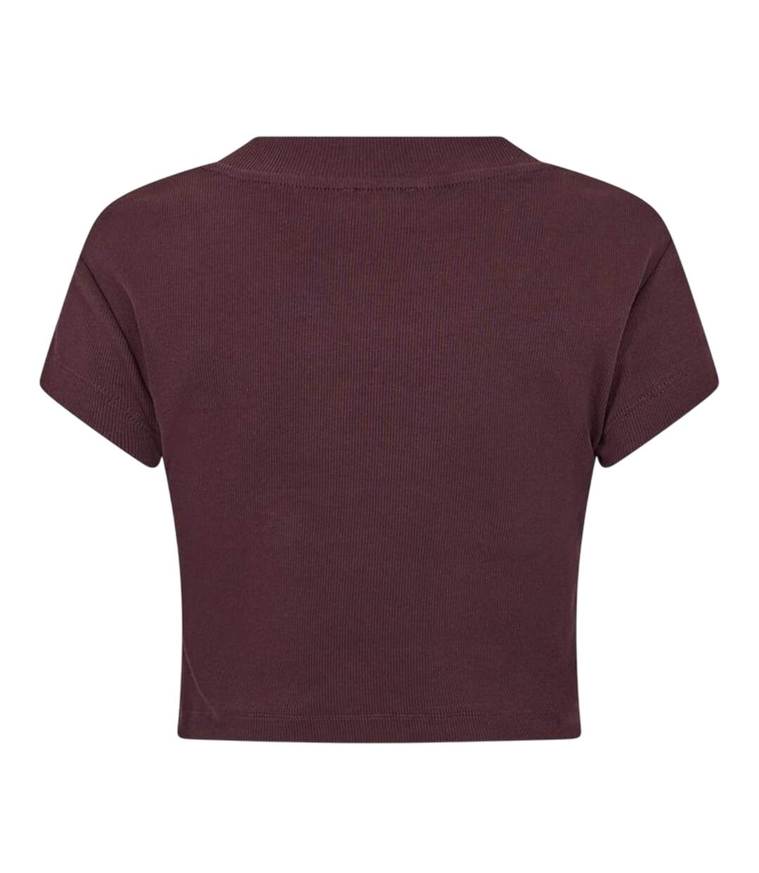 Haut Court Motif/style Logo Monochrome Femme Marron Moka Calvin Klein-2