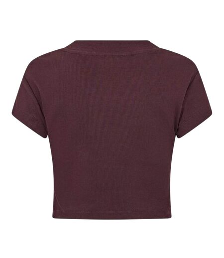 Haut Court Motif/style Logo Monochrome Femme Marron Moka Calvin Klein