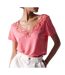 T-shirt rose femme salsa lace trimmed-1