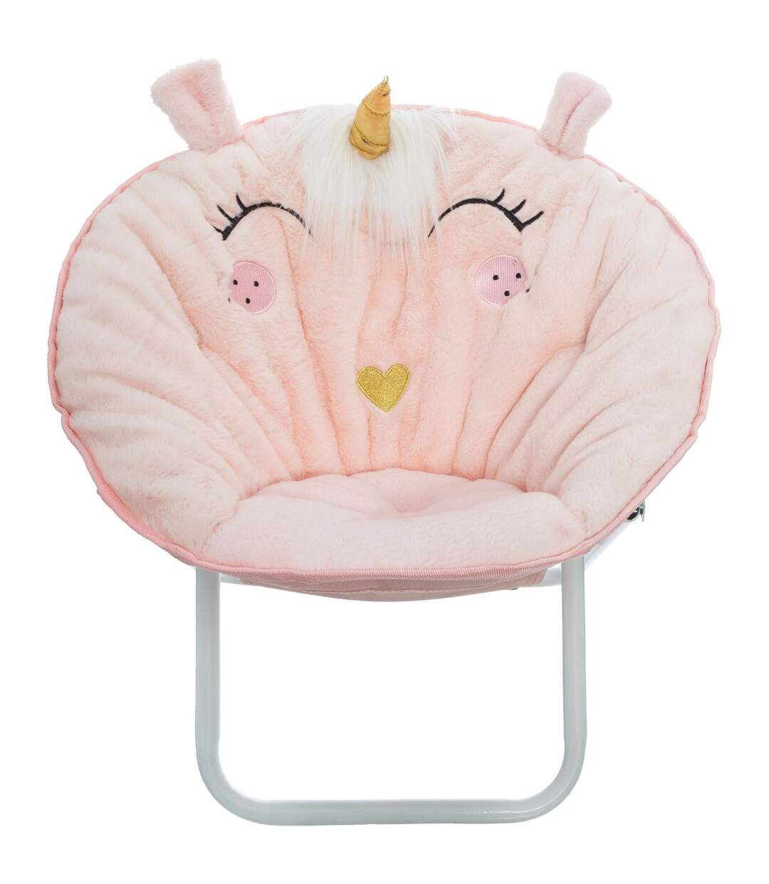 Fauteuil loveuse enfant pliante Licorne - L. 50 x H. 50 cm - Rose-2