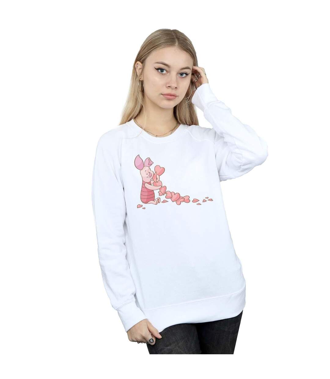 Disney Sweatshirt Winnie The Pooh Piglet Chain Of Hearts - Femmes/Dames (Blanc) - UTBI42948-2