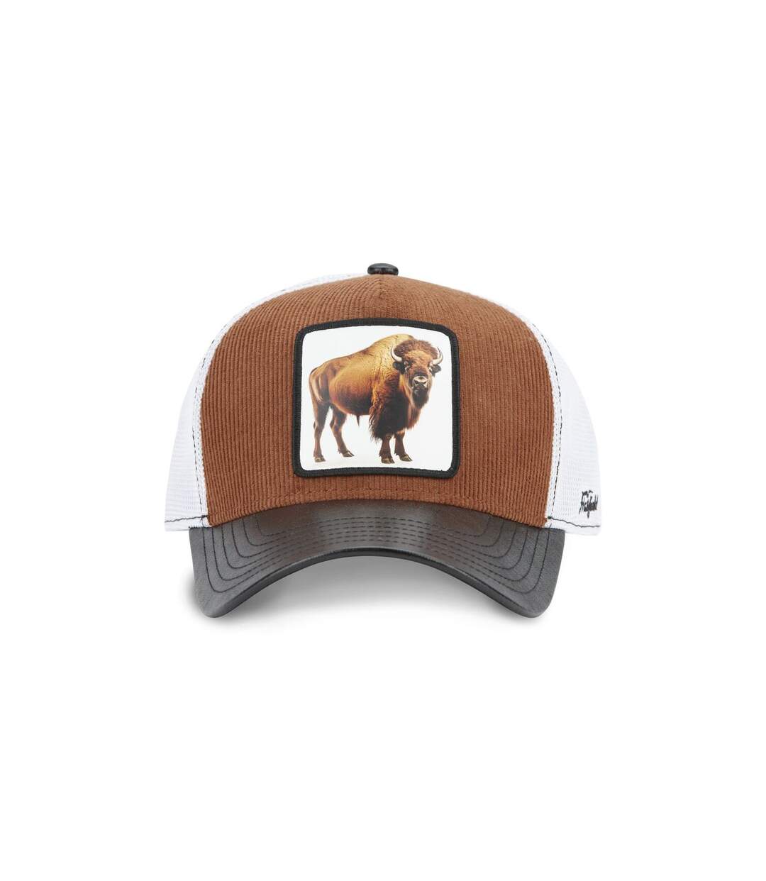 Casquette trucker avec filet souple en coton avec patch Bison Hatfield-2