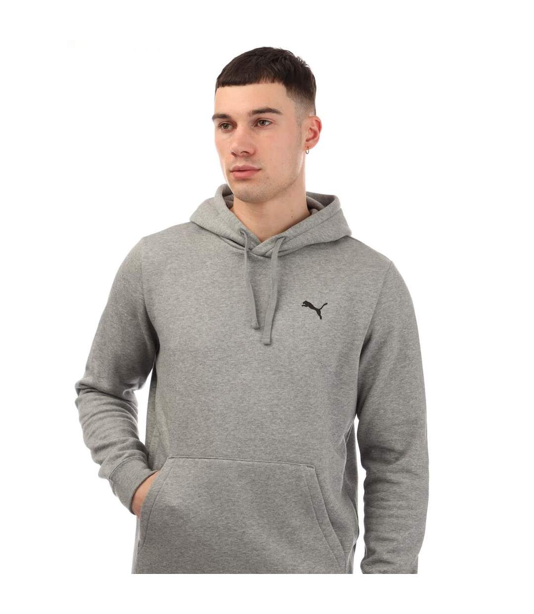 Sweat À Capuche Style Petit Logo Homme Gris Puma-1