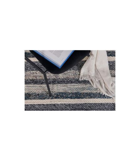 Tapis Déco en Laine Agra 170x240cm Bleu