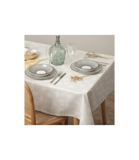 Nappe Enduite Imprimée Lila 150x250cm Lin & Blanc