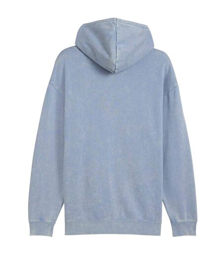 Mens Elevated Acid Wash Relaxed Fit Hoodie Cool Blue Puma