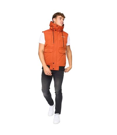 Mens Milwaka Gilet Burnt Orange Crosshatch