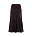 Womens/ladies Two Tone Satin Regular Midi Skirt Black Burgundy Off White-2