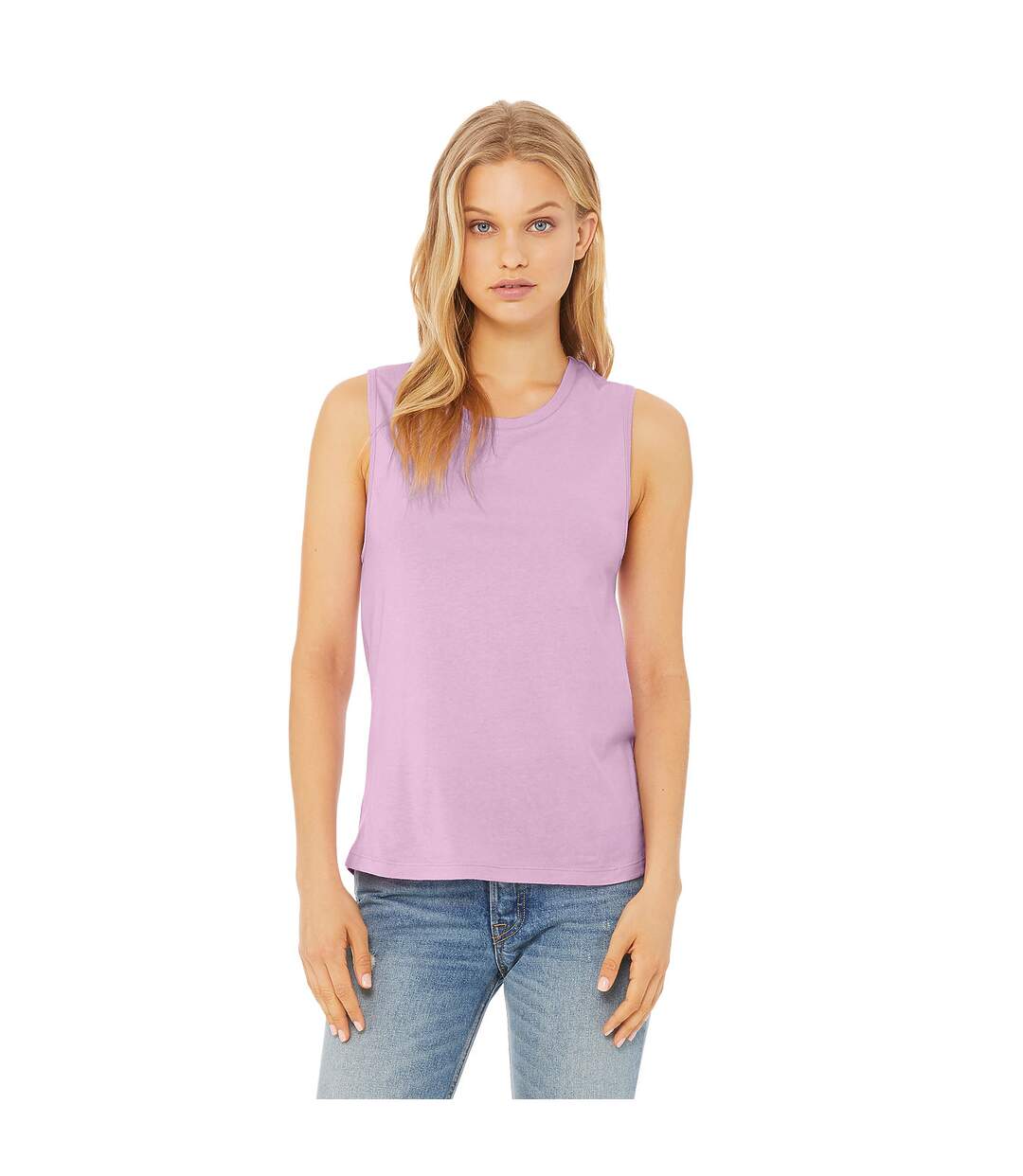 Womens/ladies muscle jersey tank top lilac Bella + Canvas