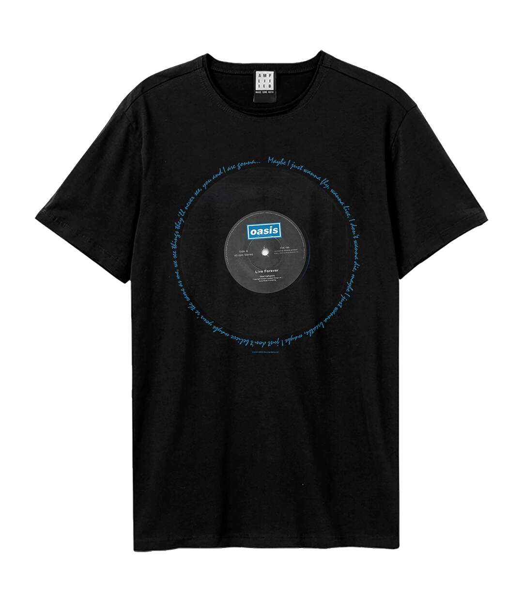 T-shirt live forever adulte noir Oasis Oasis