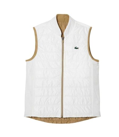 Womens/ladies Quilted Reversible Golf Gilet Beige Lacoste