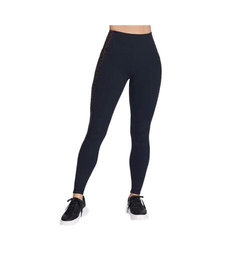 Womens/ladies Go Walk Cheetah Print Leggings Black Skechers