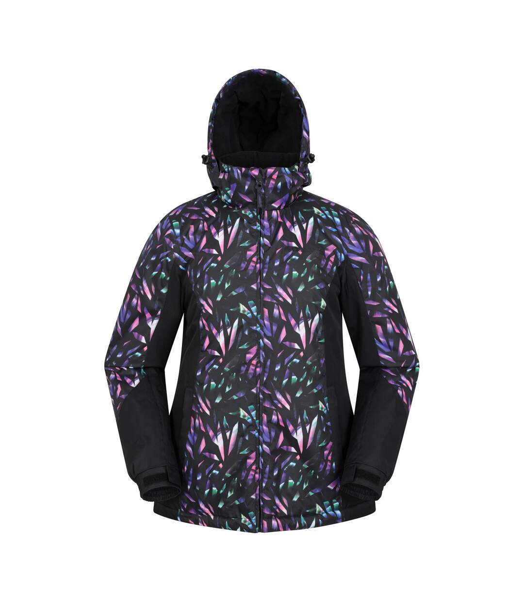 Womens/ladies dawn ii kaleidoscope ski jacket black/teal Mountain Warehouse