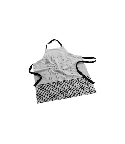 Tablier en Coton Recyclé Cuisiline 84cm Gris Chiné