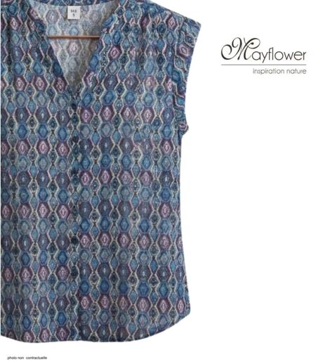 Chemisier sans manches MAYFLOWER N1121A : le top en viscose fluide pour un été frais et élégant