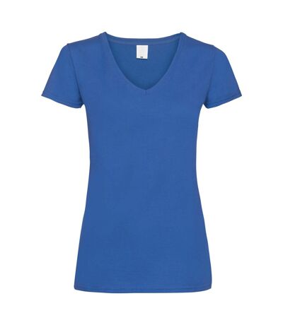 T-shirt à col V et manches courtes - Femme (Cobalt) - UTBC3905