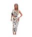 Robe Mi-longue Motif/style Découpé Femme Noir Crème AX Paris-4