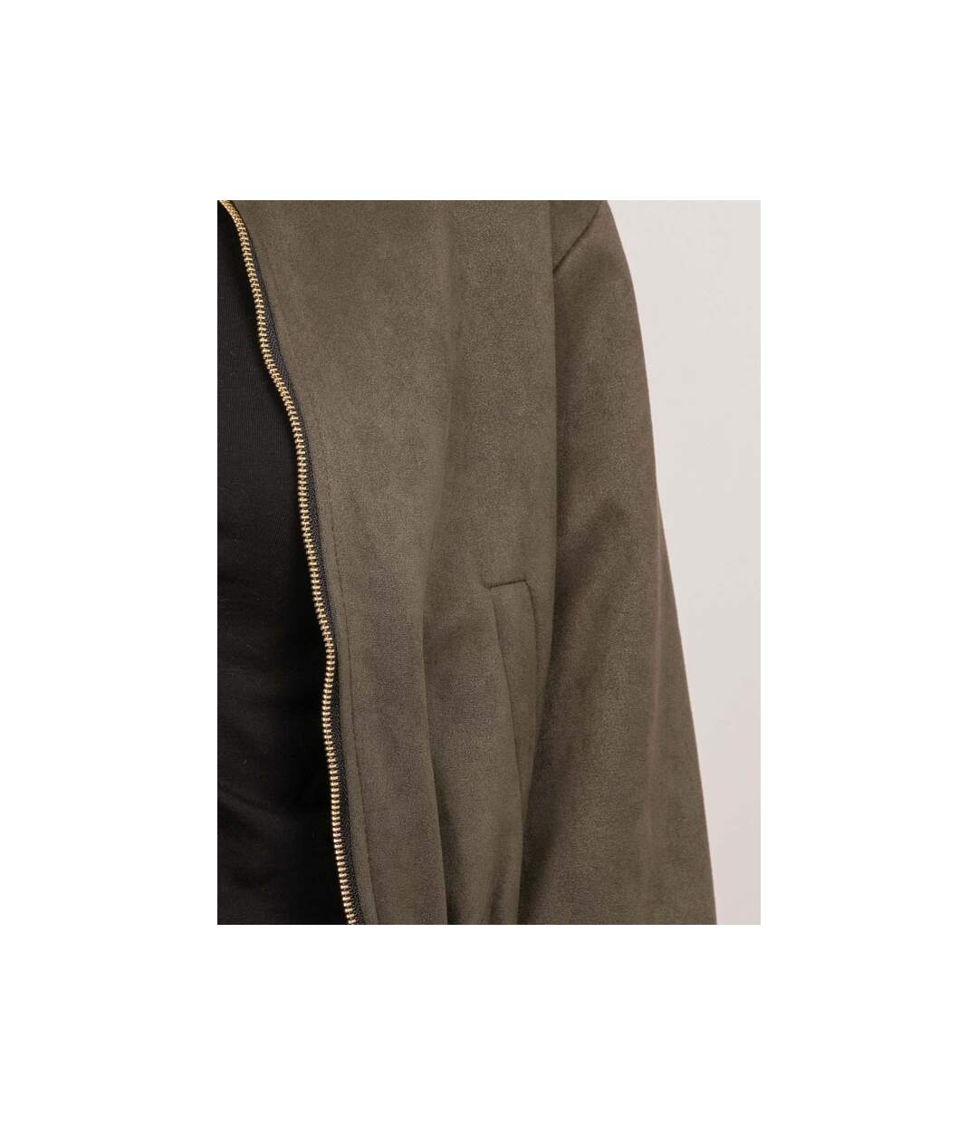 Blouson bomber suédine taille élastiquée USHA - Dona X Lisa-3