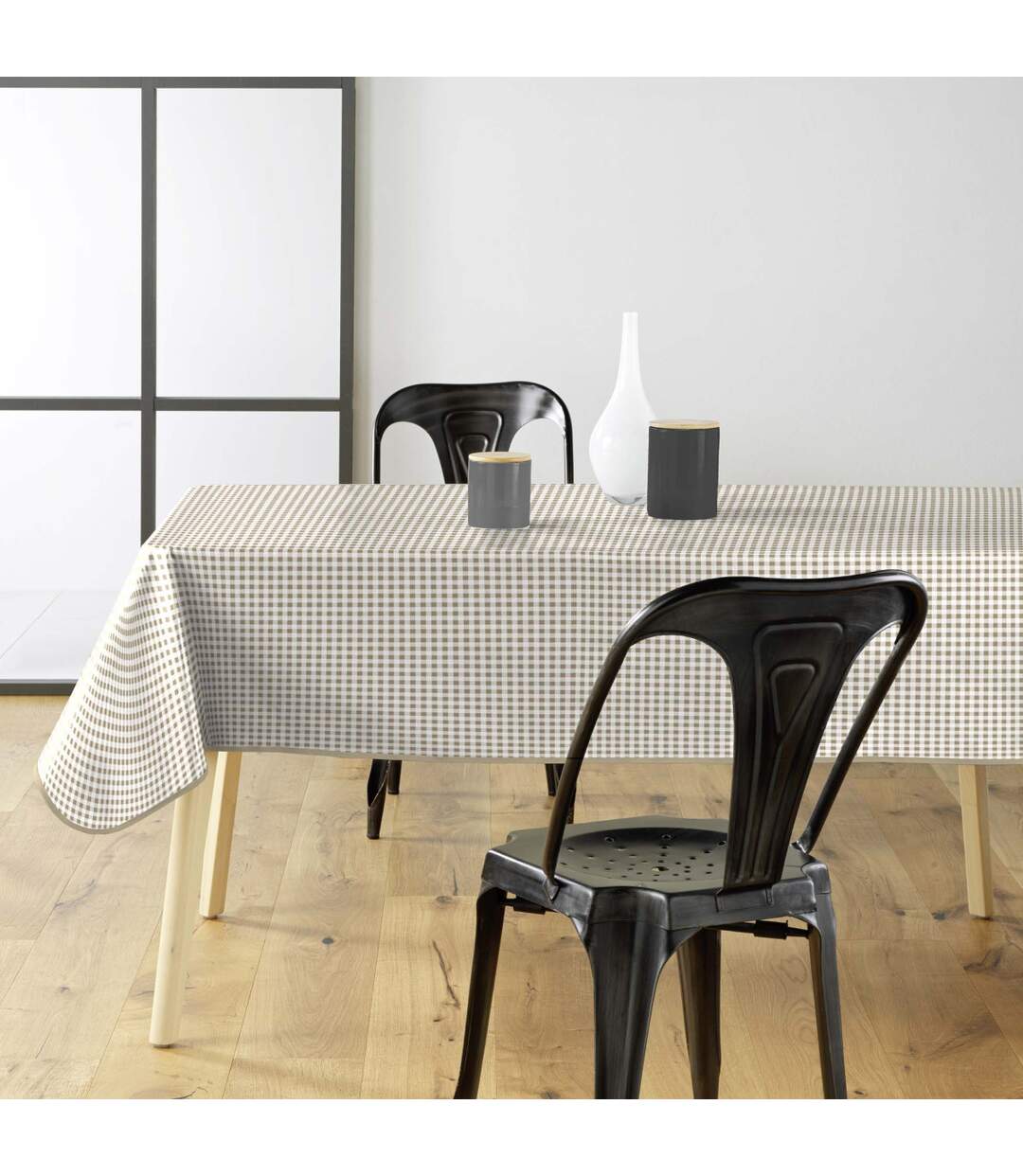 Nappe Imprimé Miny Vichy 140x240cm Naturel-3