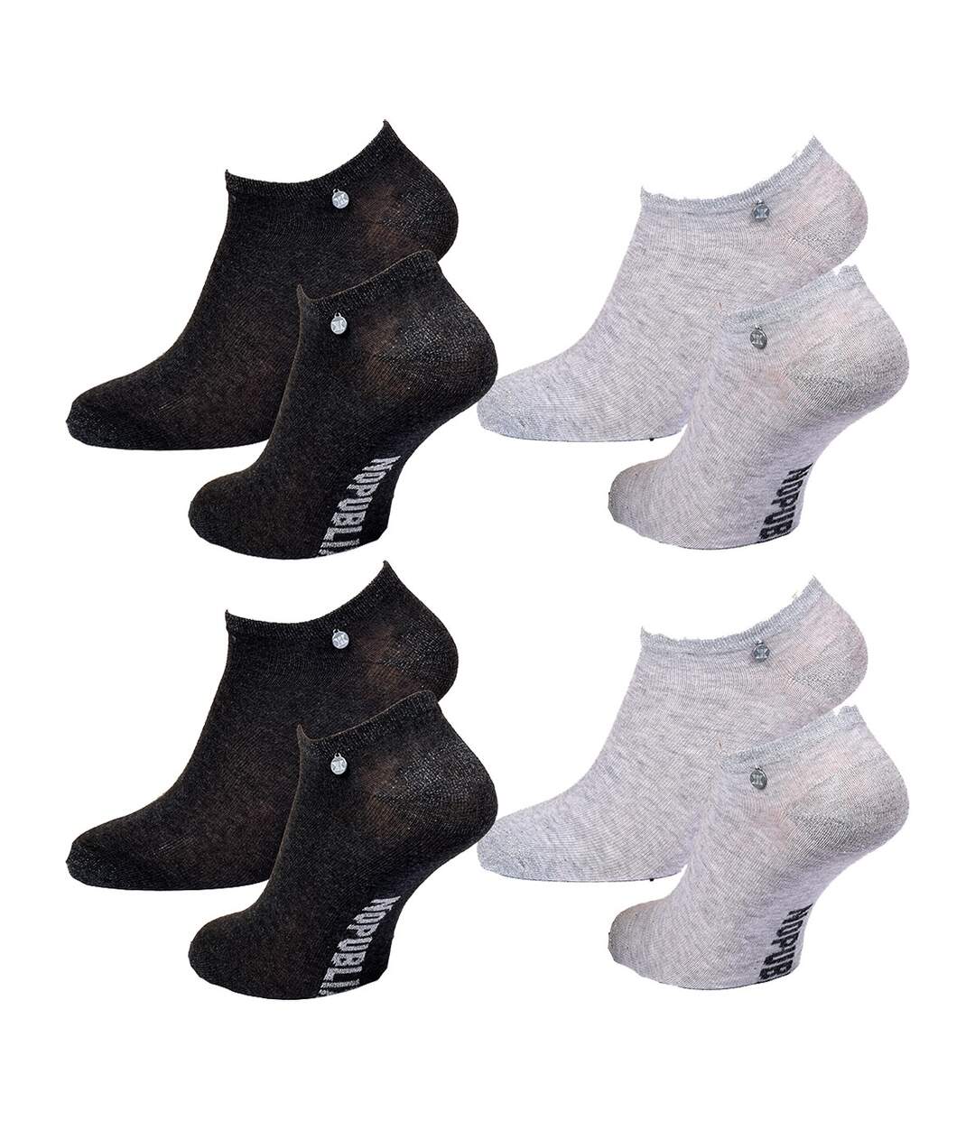 Chaussettes Courtes femme NO PUBLIK Qualité et Confort-Assortiment modèles photos selon arrivages- Pack de 4 Paires NO PUBLIK 228818