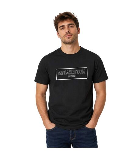 T-shirt Motif/style Lettrage Homme Noir Aquascutum