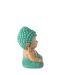 Statuette Moine Zen Toby 19cm Bleu Azur-2