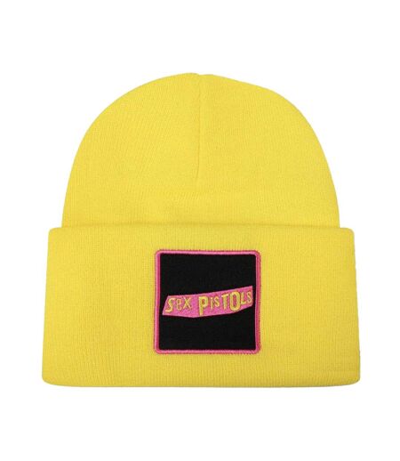 Bonnet Motif/style Logo Brodé Jaune Sex Pistols