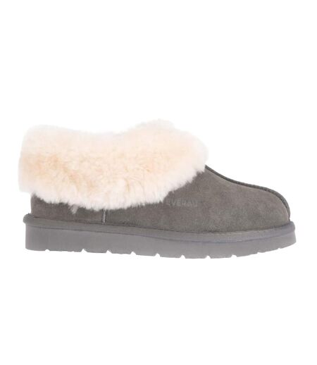 Womens/ladies Ibis Sheepskin Slippers Grey EverAu