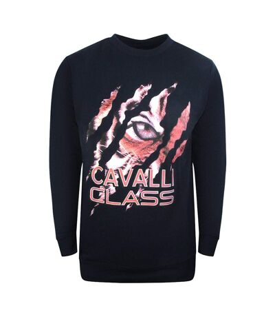 Unisex Adult Peeking Tiger Sweatshirt Navy Blue Cavalli Class