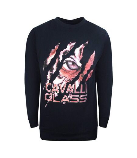 Unisex Adult Peeking Tiger Sweatshirt Navy Blue Cavalli Class