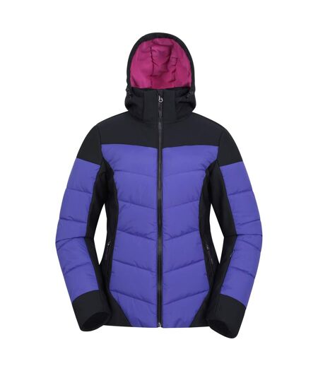 Womens/ladies Resort Recco Padded Ski Jacket Purple Mountain Warehouse