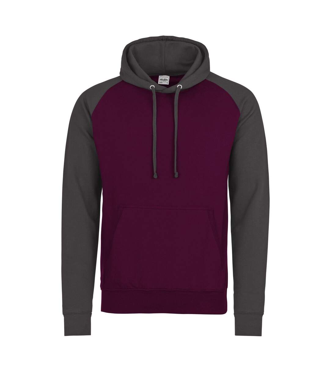 Sweat à capuche contrastée - homme - JH009 - rouge bordeau-2