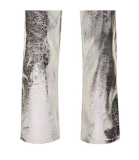 Womens/ladies Metallic Trousers Silver AmyLynn