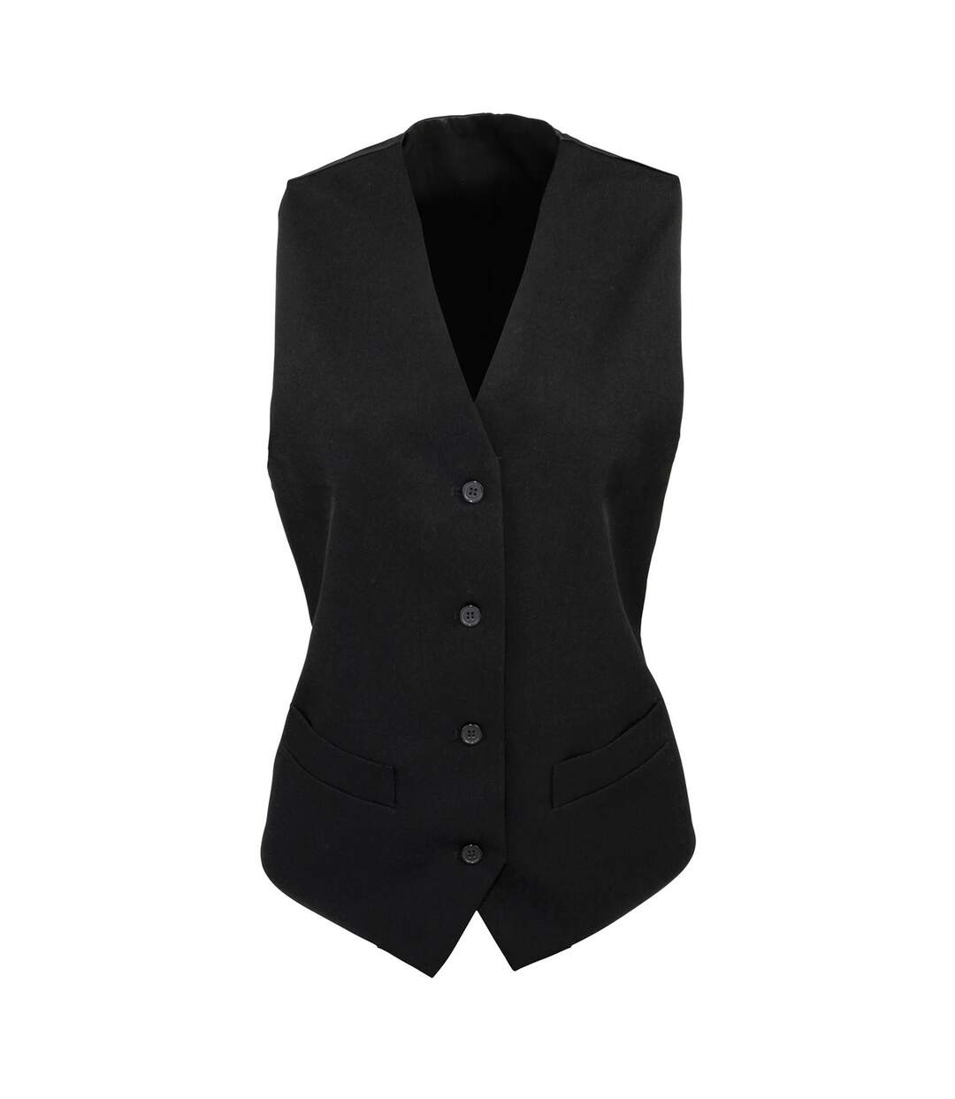 Womens/ladies lined waistcoat black Premier