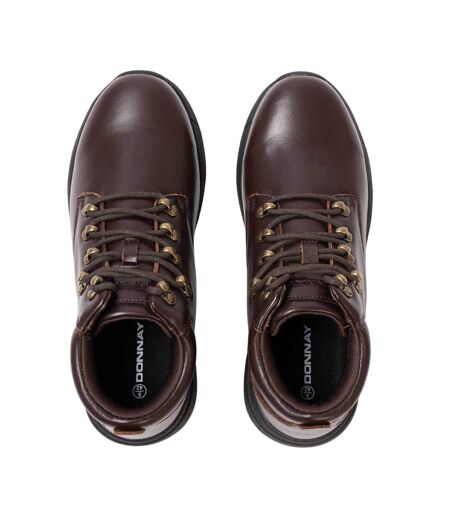 Mens Leather Chukka Boots Dark Brown Donnay