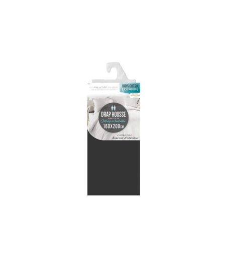 Drap Housse Jersy 160x200cm Charbon