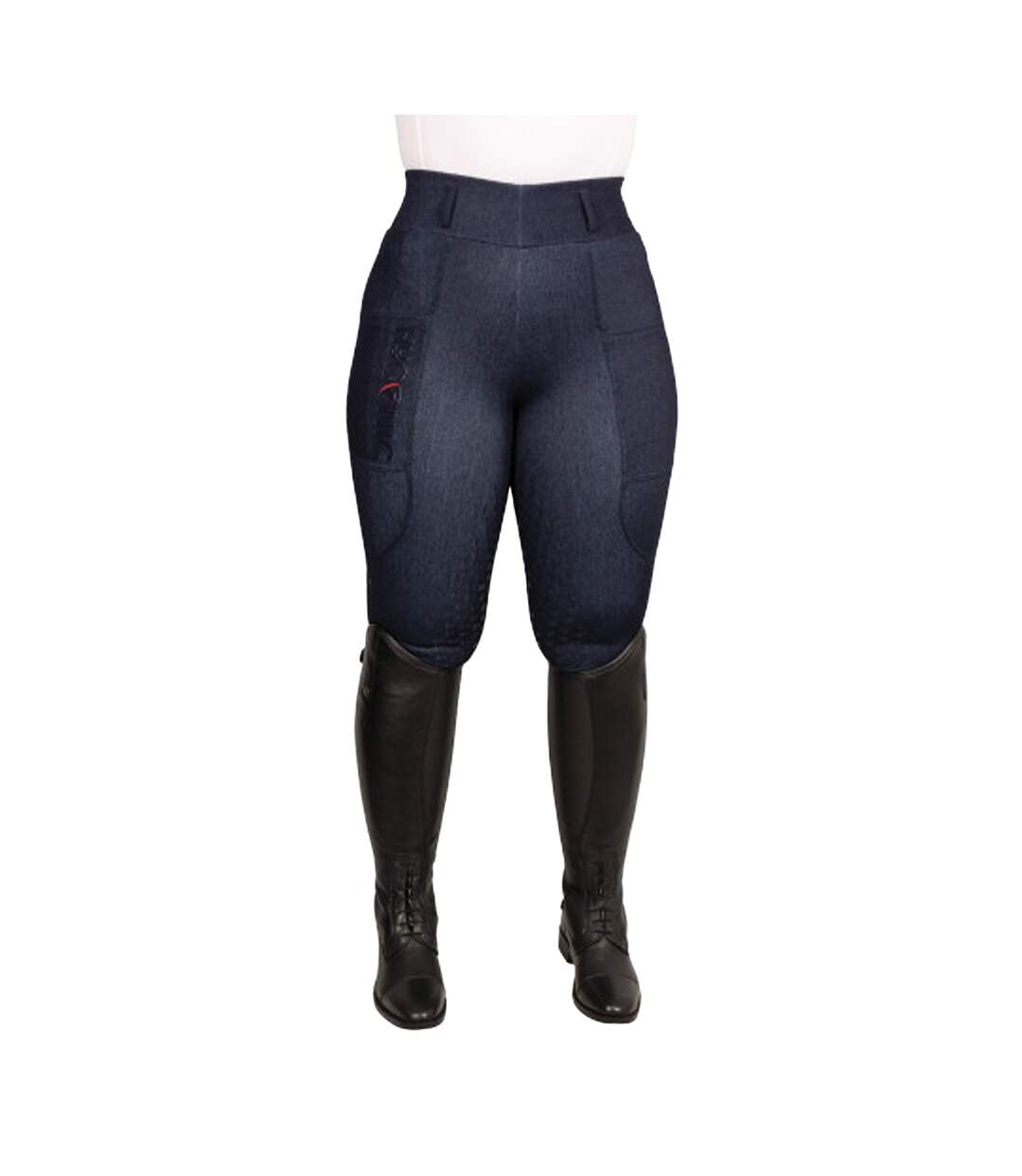 Unisex Adult Valloria Denim Look Horse Riding Tights Navy HYCONIC-1