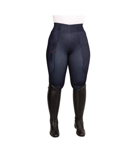 Unisex Adult Valloria Denim Look Horse Riding Tights Navy HYCONIC