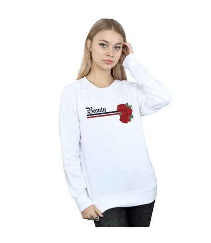 Disney Princess - Sweat BEAUTY AND THE BEAST BELLE STRIPES AND ROSES - Femme (Blanc) - UTBI32857