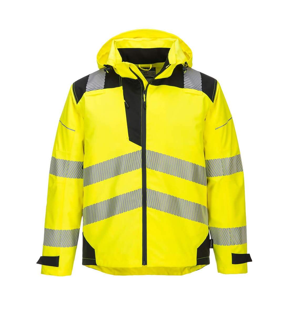 Mens pw3 extreme hi-vis waterproof jacket yellow/black Portwest