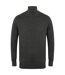 Henbury Mens 1/4 Zip Long Sleeve Sweater (Gray Marl)