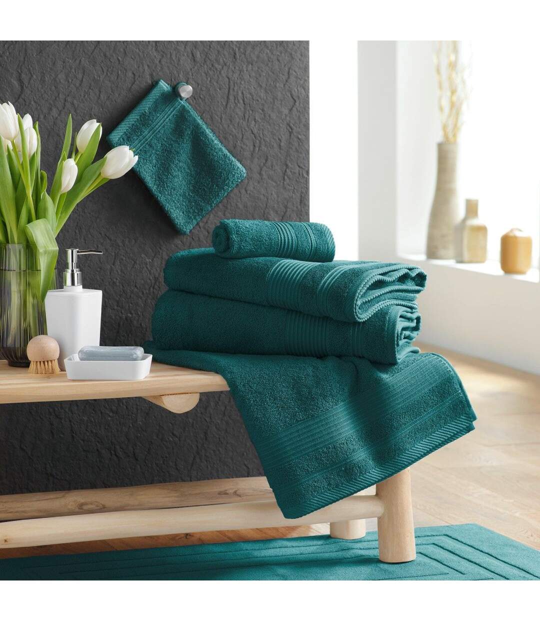 Drap de Douche Tendresse 70x130cm Émeraude-3