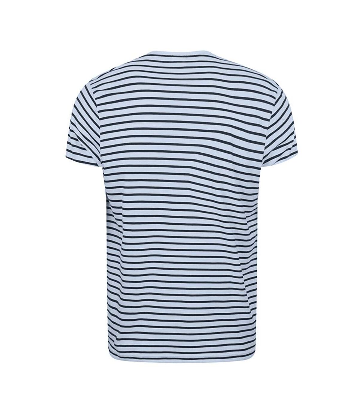 Skinni Fit Striped - T-shirt à manches courtes - Adulte unisexe (Blanc / bleu marine) - UTRW5499