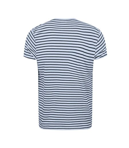 Striped t-shirt à manches courtes adulte unisexe blanc / bleu marine Skinni Fit