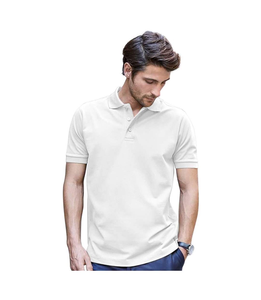 Polo Luxury Homme Blanc TeeJays-1