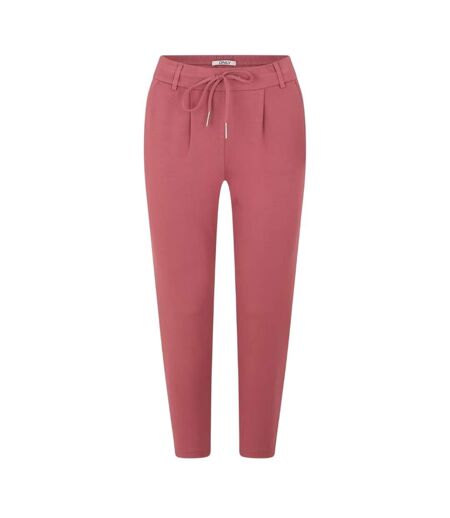 Womens/ladies Plain Slim Trousers Red Only